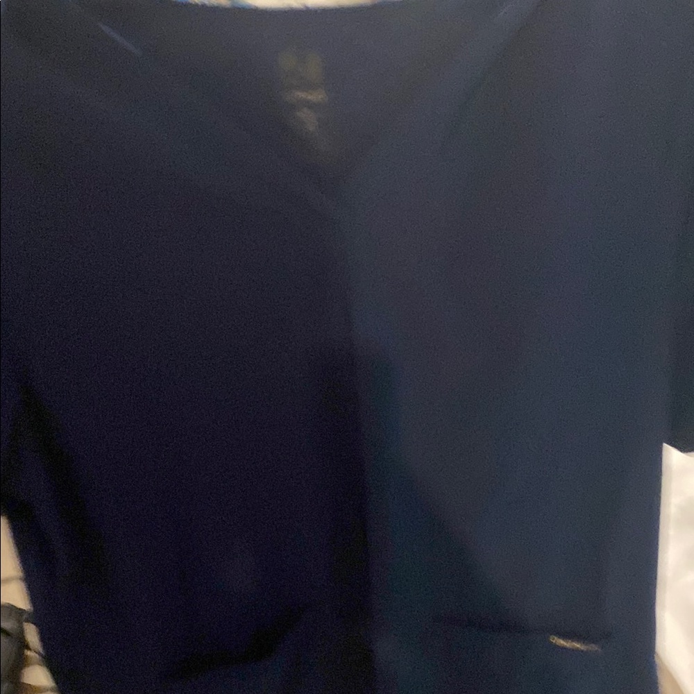 Navy Blue V-Neck Top